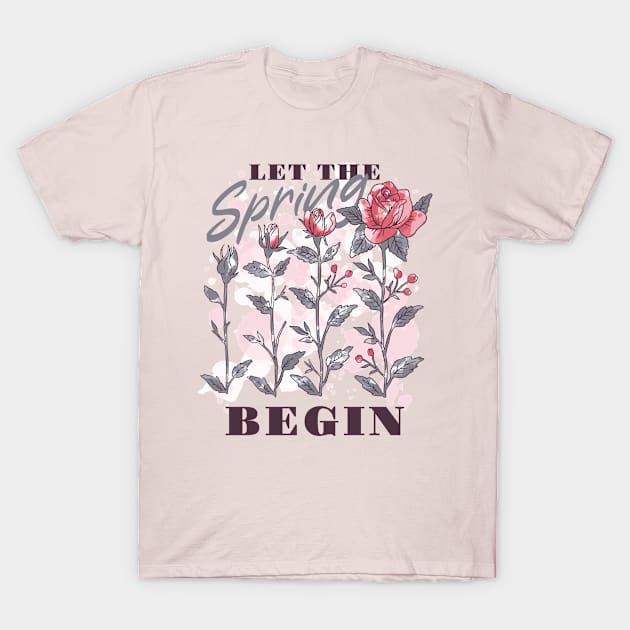 Spring rose garden nature T-Shirt by ralfjohnson